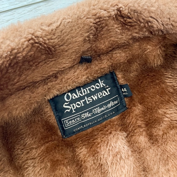 True Vintage 70's Sears Suede Leather Sherpa Western BoHo Jacket Coat - Picture 3 of 10